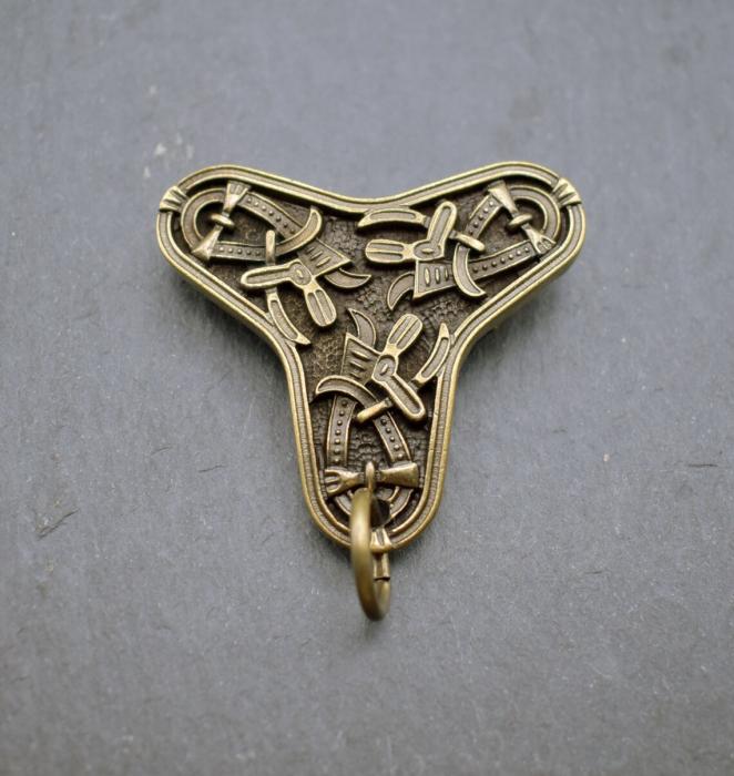 Kleeblattfibel der Wikinger  Bronze